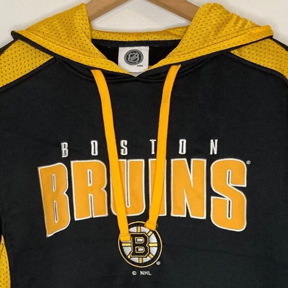 Boston Bruins NHL Hockey Old School Classic Black and Gold Hoodie Size Medium - Picture 2 of 6